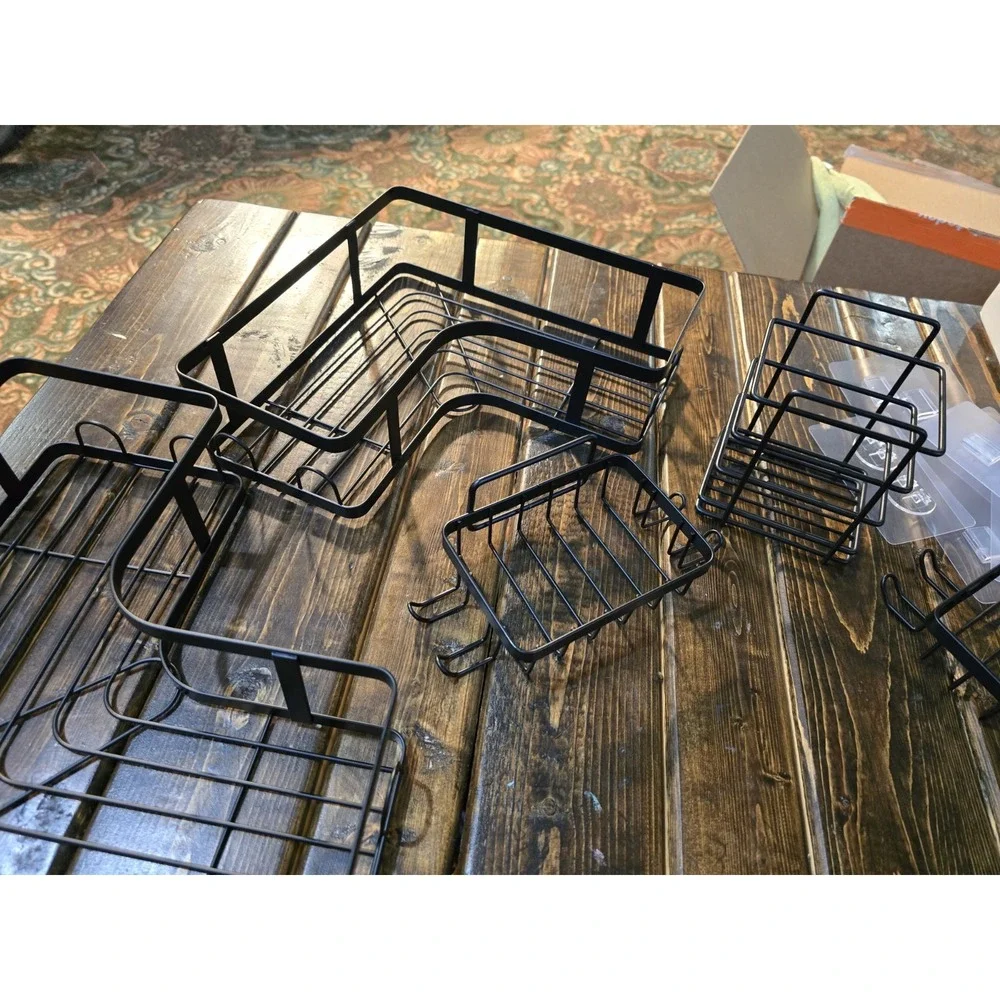 Shower Caddy, 6 Pack Adhesive Bathroom Shelves 3 Corner shells 3 Smaller Shelf